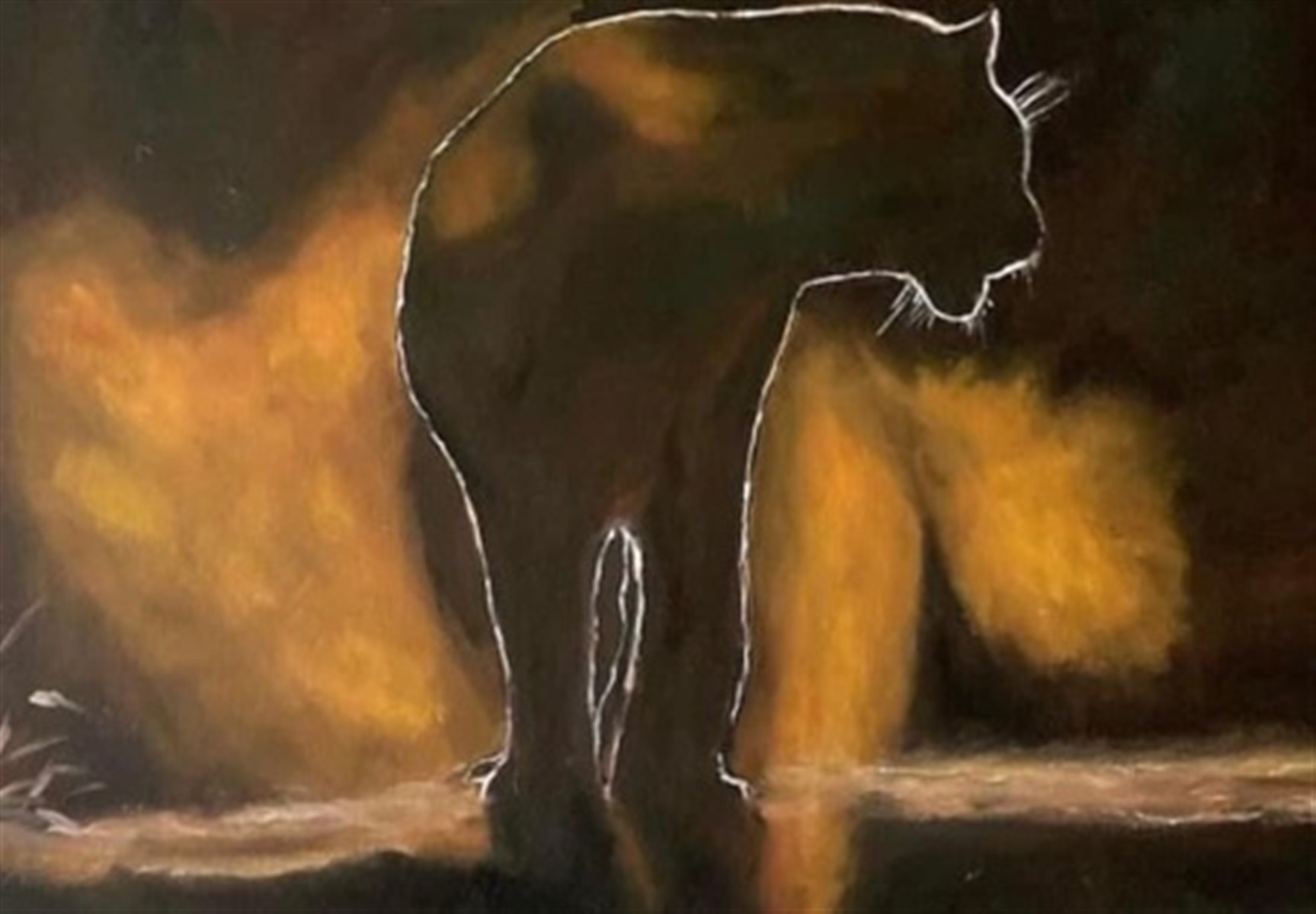 THE LIONESS — óleo sobre tela, 70x50cm, de Cecília Vilas Boas