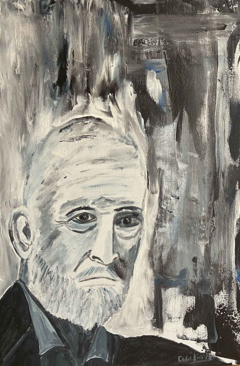 AGOSTINHO DA SILVA — pintura em acrílico sobre tela, 40x60cm, de Cecília Vilas Boas