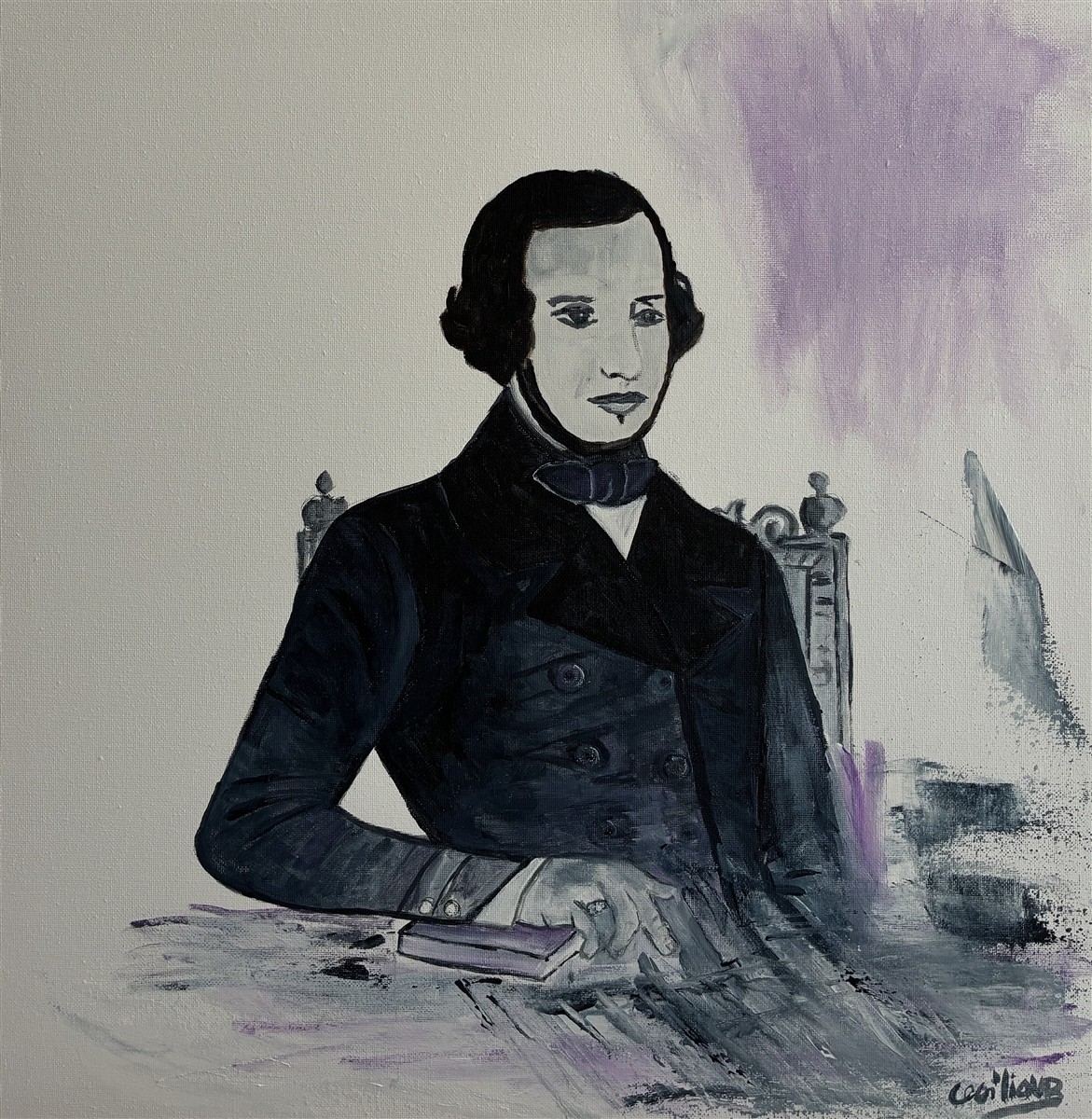 ALMEIDA GARRETT — pintura em acrílico sobre tela, 50x50cm, de Cecília Vilas Boas