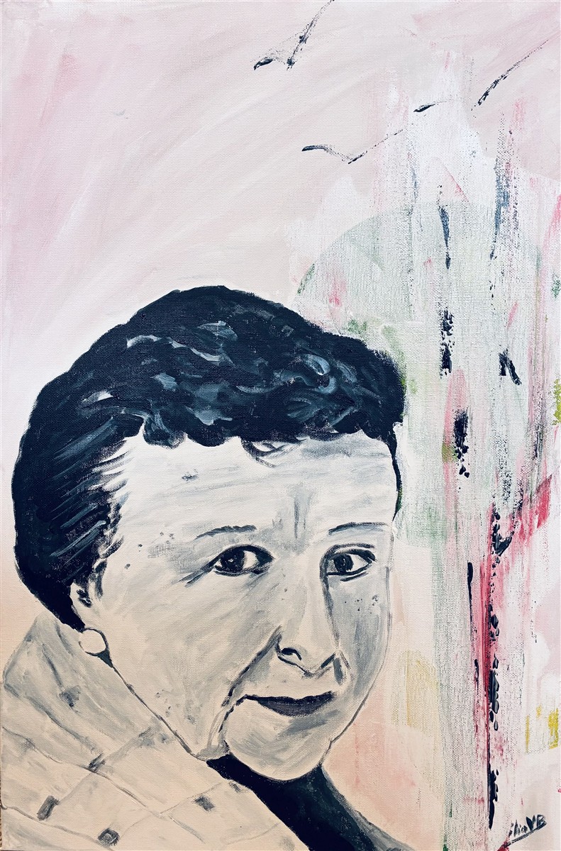 AUGUSTINA BESSA-LUÍS — pintura em acrílico sobre tela, 40x60cm, de Cecília Vilas Boas