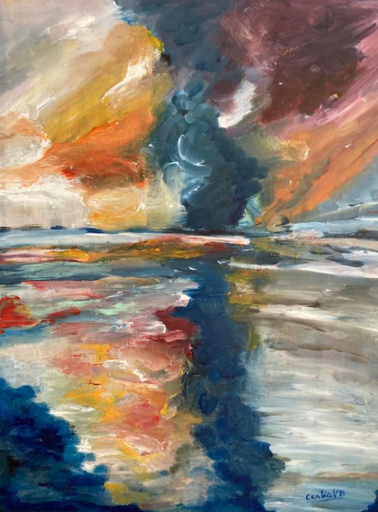 BLUE SKY — pintura em acrílico sobre tela de Cecília Vilas Boas
