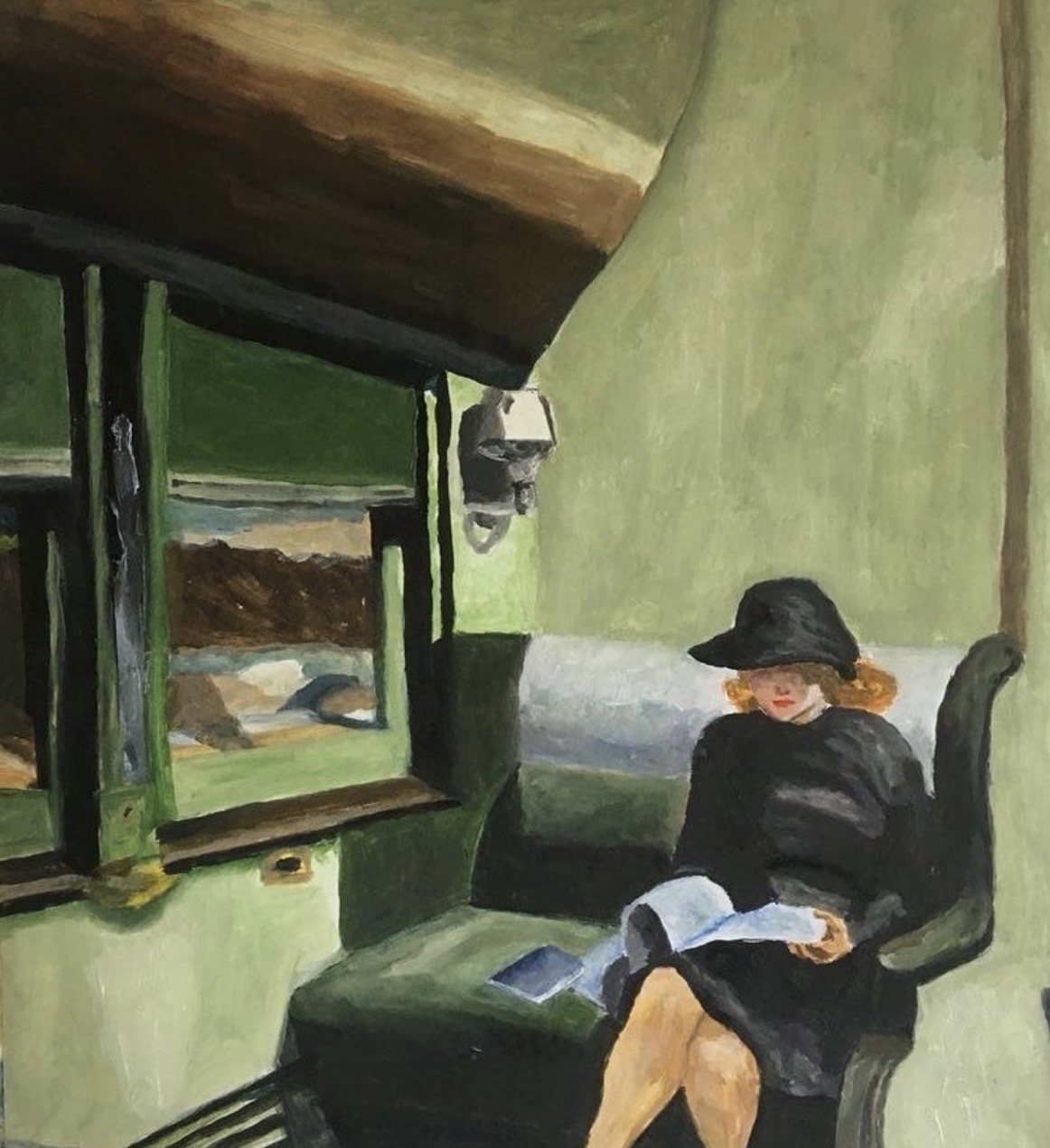 COMPARTMENT C, CAR 293 — óleo sobre papel, 29x42cm, de Cecília Vilas Boas