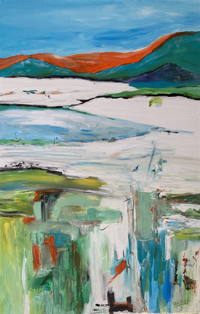 CORRENTES DE COR — acrílico sobre tela, 60x80cm, de Cecília Vilas Boas