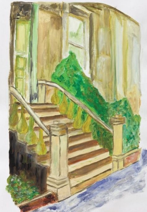 ENTRADA DE CASA — óleo sobre papel, 21x29cm, de Cecília Vilas Boas