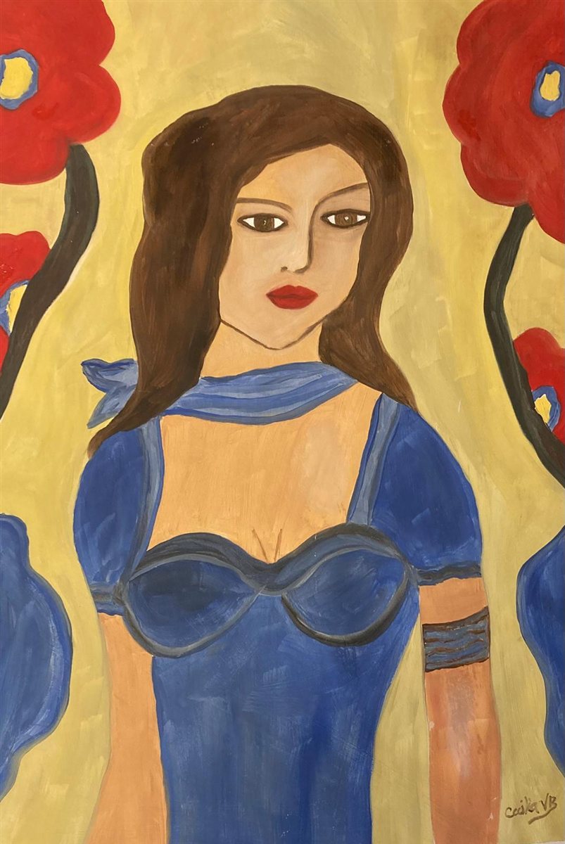 ENTRE PAPOILAS — óleo sobre papel, 42x59cm, de Cecília Vilas Boas