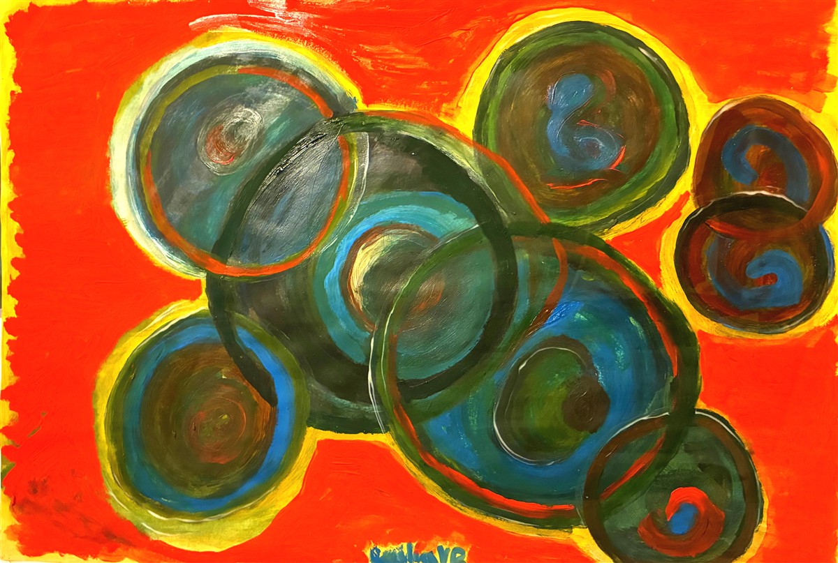 ESPIRAIS — óleo sobre papel, 29x42cm, de Cecília Vilas Boas