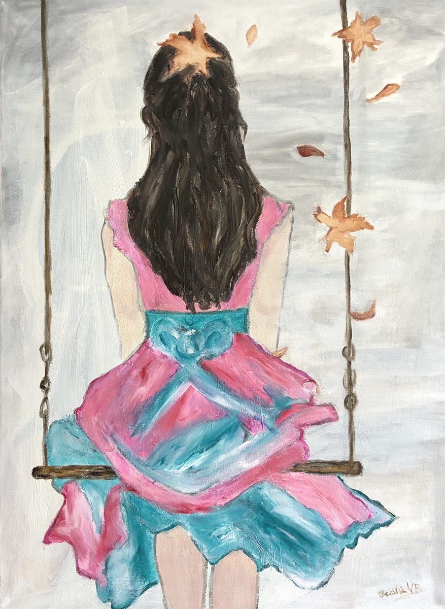ETHEREAL GIRL — pintura em acrílico sobre tela, 60x80cm, de Cecília Vilas Boas