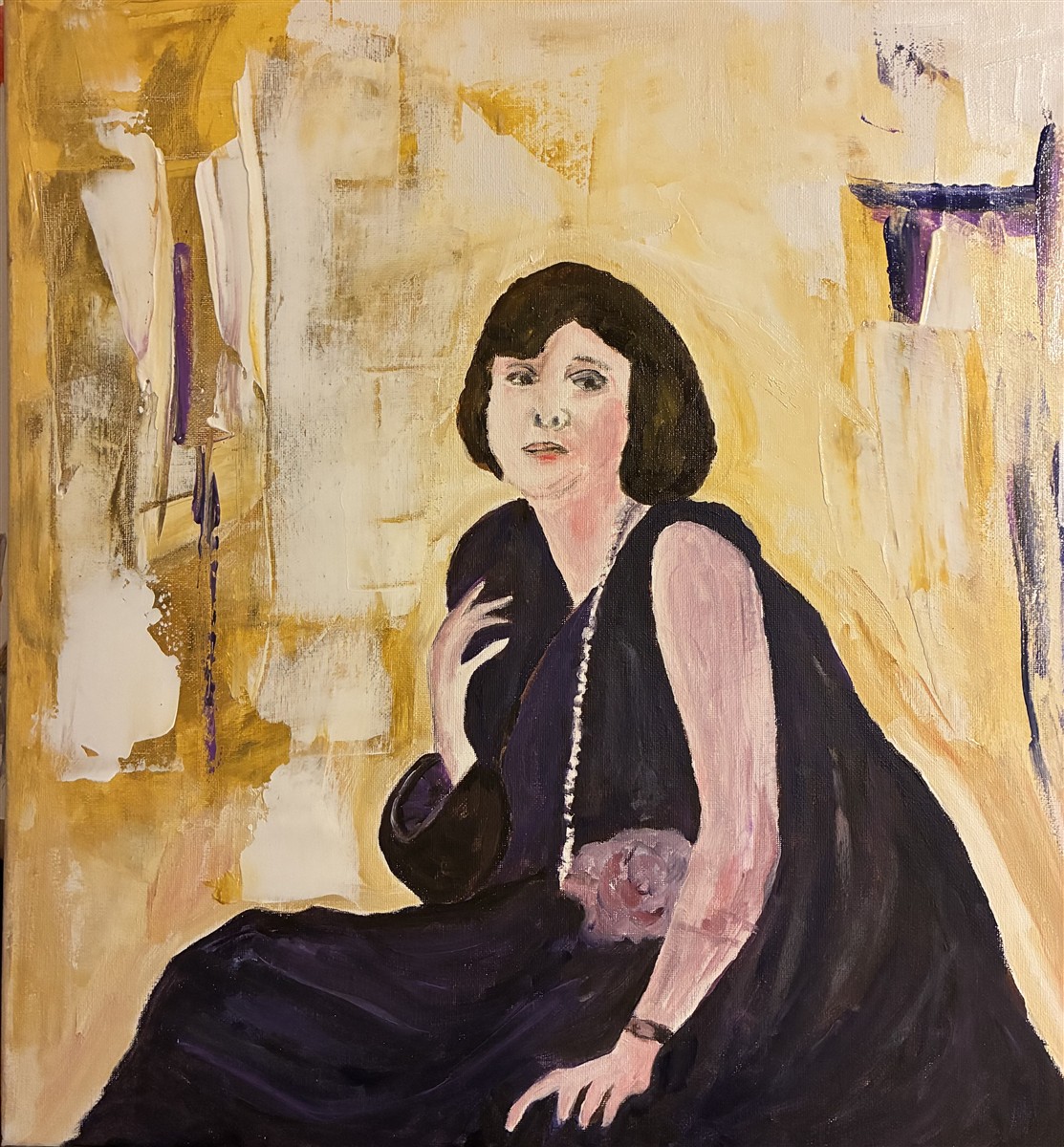 FLORBELA ESPANCA — pintura em acrílico sobre tela, 50x50cm, de Cecília Vilas Boas