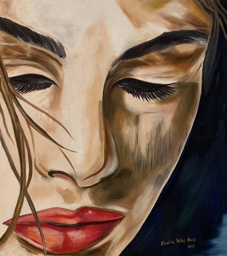INTIMACY — óleo sobre tela, 80x70cm, de Cecília Vilas Boas