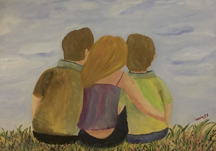 JUNTOS — óleo sobre tela, 70x50cm, de Cecília Vilas Boas