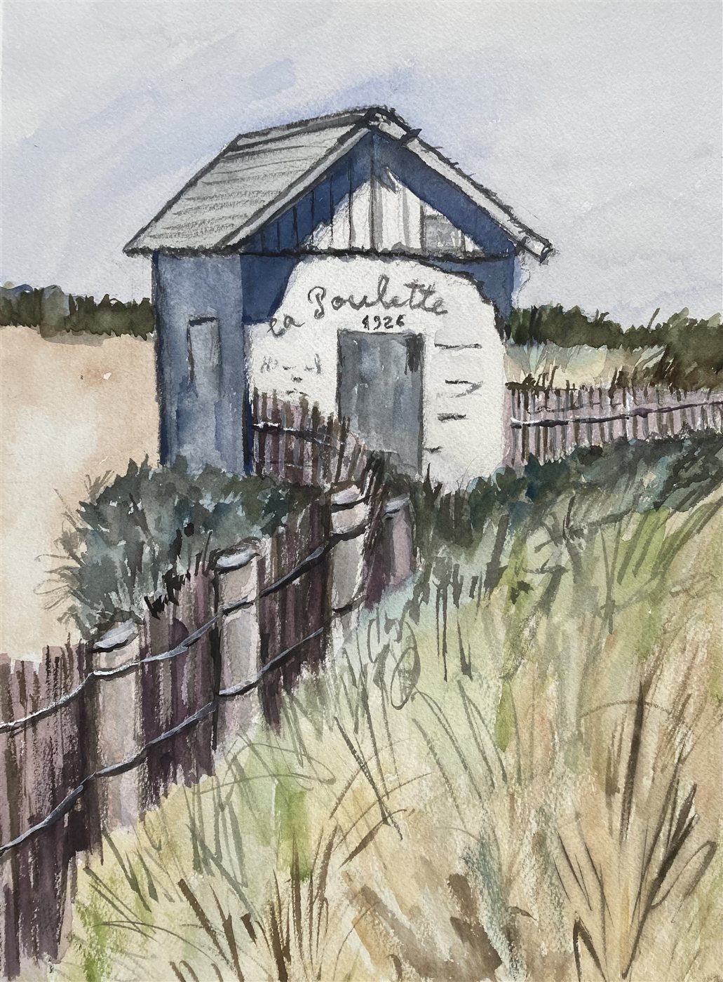 LA POULETTE — aguarela sobre papel, 26x35cm, de Cecília Vilas Boas