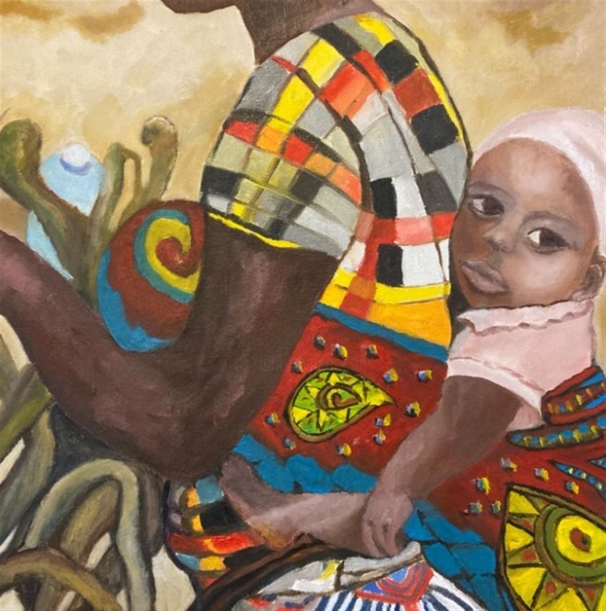 BONDS OF AFRICA — óleo sobre tela, 40x40cm, de Cecília Vilas Boas