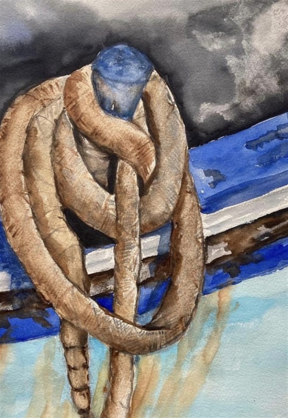 LAÇOS DO MAR — aguarela sobre papel, 29x42cm, de Cecília Vilas Boas