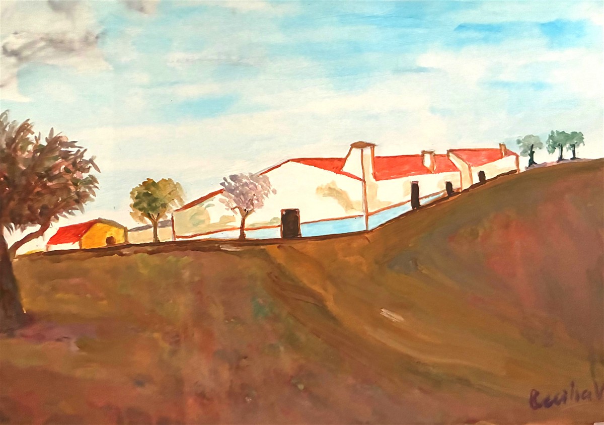 MONTE ALENTEJANO — acrílico sobre papel, 29x42cm, de Cecília Vilas Boas