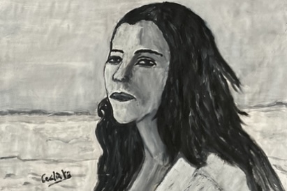 MUSA — óleo sobre papel, 59x42cm, de Cecília Vilas Boas
