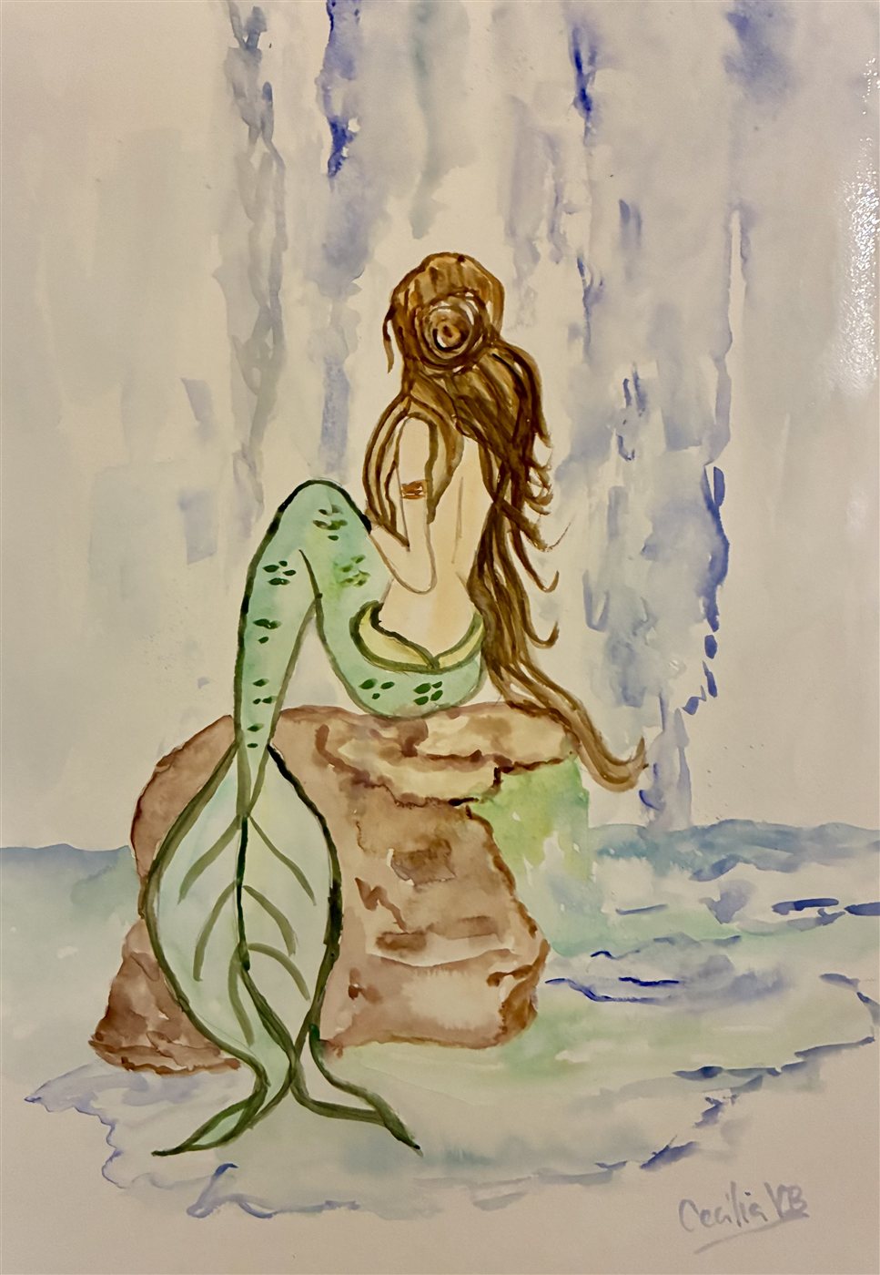 ONDINA — aguarela sobre papel, 29x42cm, de Cecília Vilas Boas