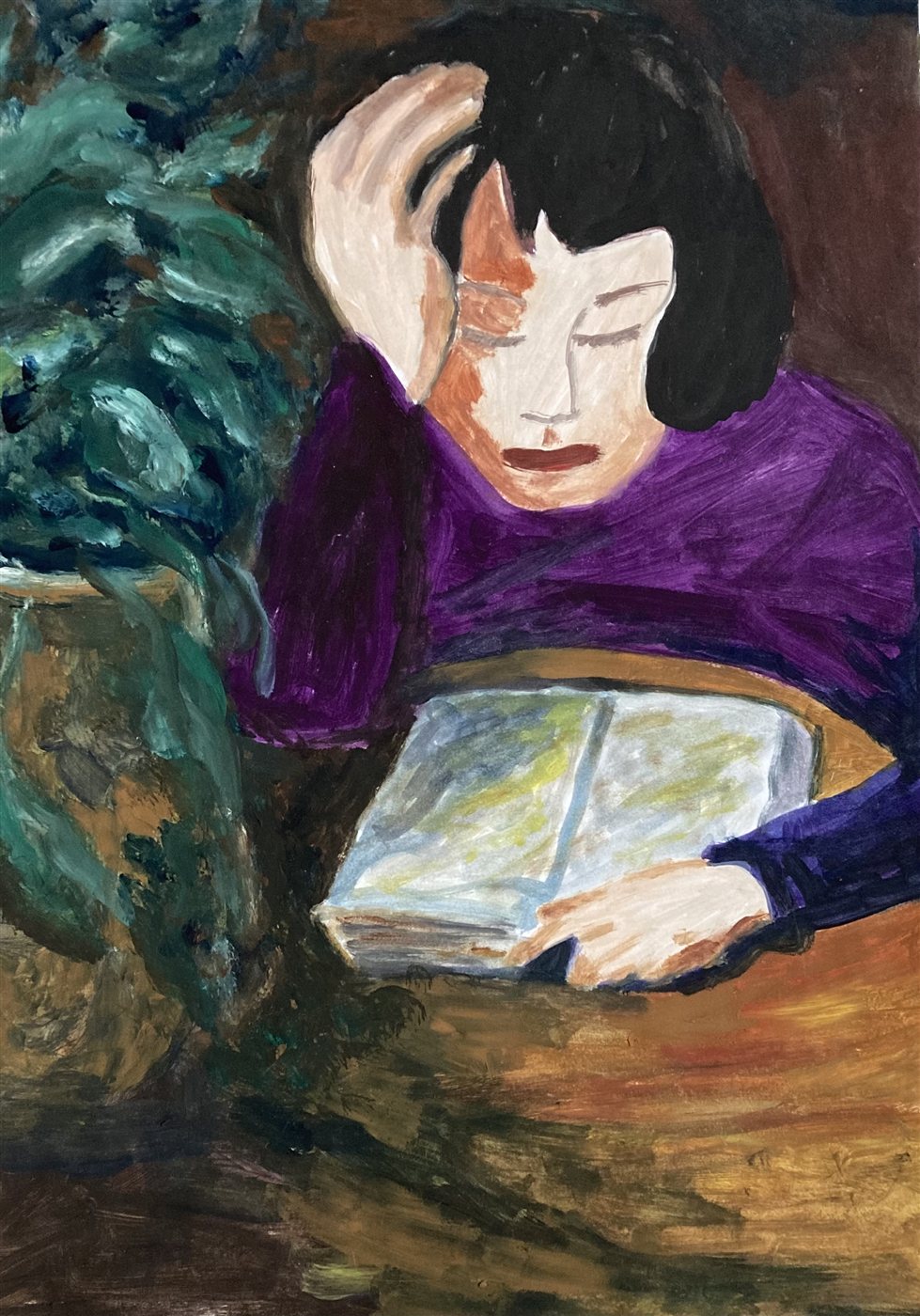 PAPER REFUGE — óleo sobre papel, 29x42cm, de Cecília Vilas Boas