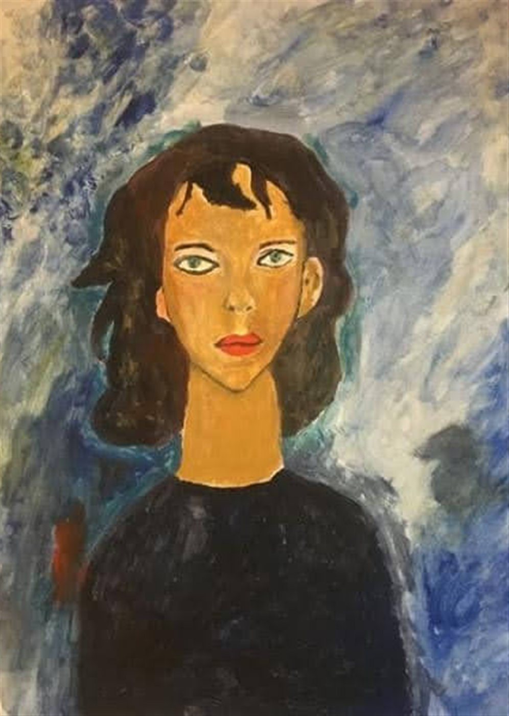 PORTRAIT OF A GIRL — óleo sobre papel, 42x59cm, de Cecília Vilas Boas