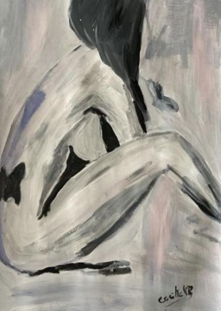 RECOLHIMENTO — óleo sobre papel, 29x42cm, de Cecília Vilas Boas