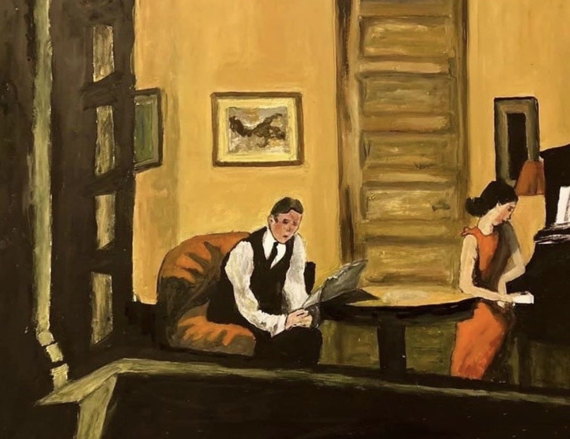 ROOM IN NEW YORK — óleo sobre papel, 42x29cm, de Cecília Vilas Boas