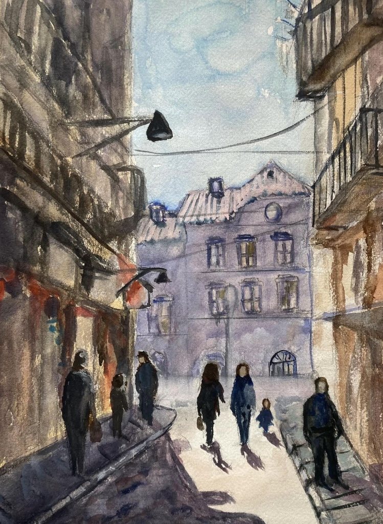 A LUZ DE LISBOA — aguarela sobre papel, 26x35cm, de Cecília Vilas Boas