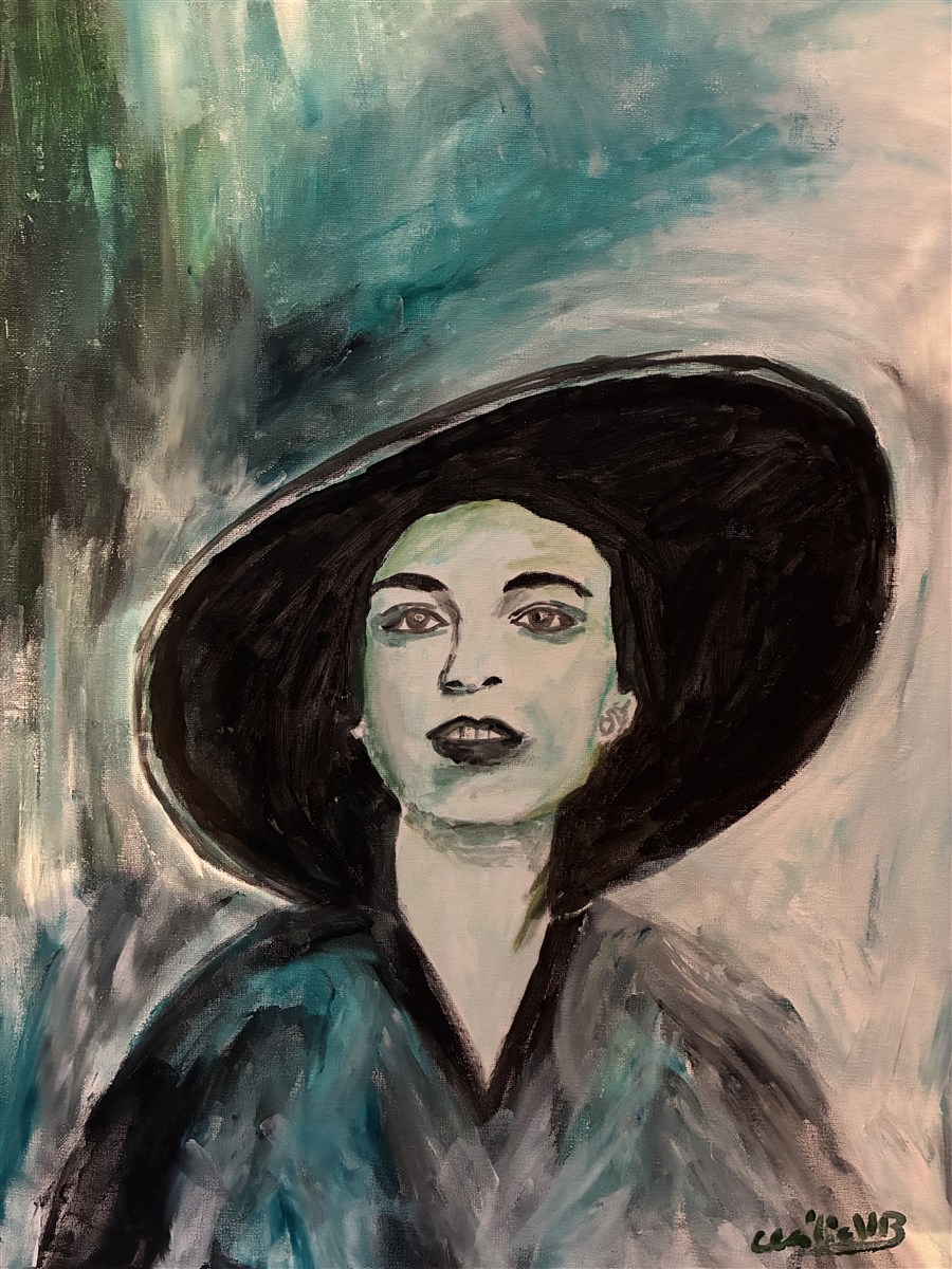 SOPHIA DE MELLO BREYNER ANDRESEN — pintura em acrílico sobre tela, 50x60cm, de Cecília Vilas Boas