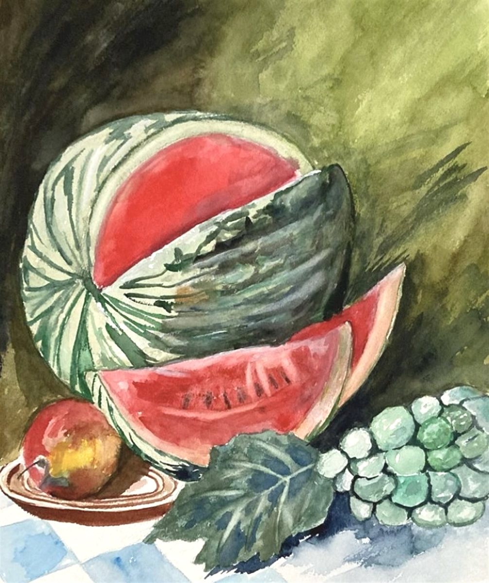 SUMMER TABLE — aguarela sobre papel, 29x42cm, de Cecília Vilas Boas