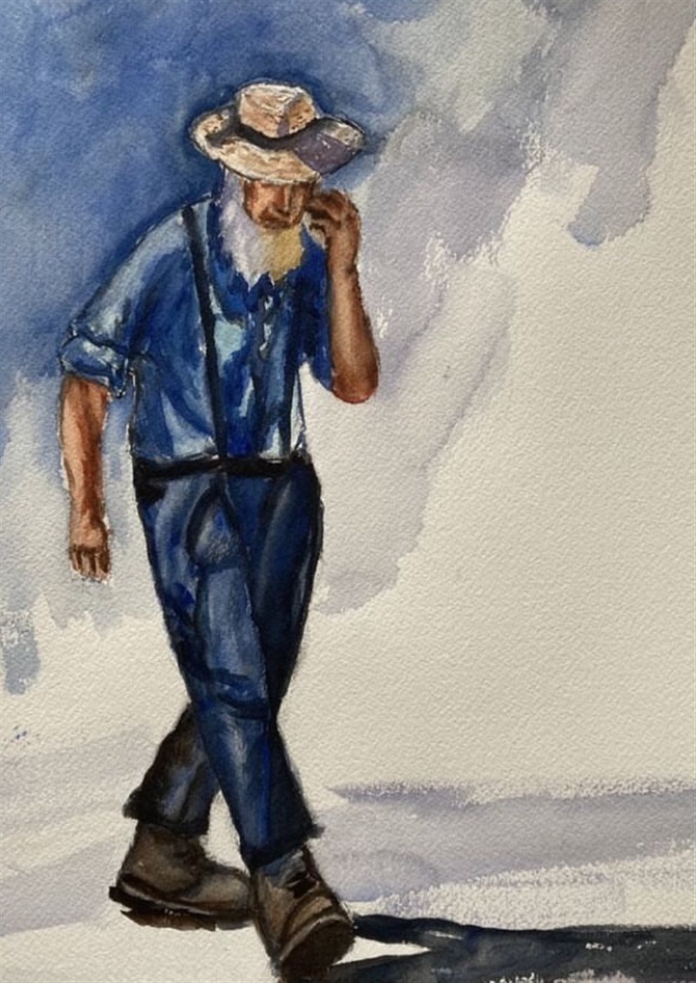 THE FARMER — aguarela sobre papel, A3, de Cecília Vilas Boas