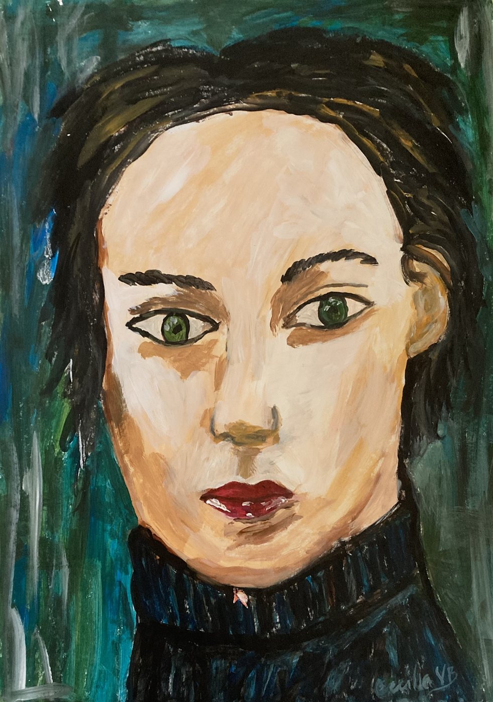 WILD IRIS — óleo sobre papel, 29x42cm, de Cecília Vilas Boas