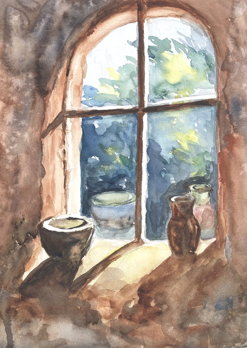 WINDOW LIGHT — aguarela sobre papel, 29x42cm, de Cecília Vilas Boas